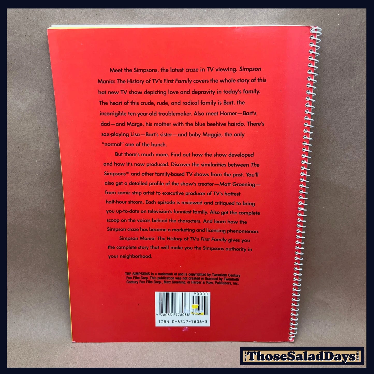 The Simpsons -Simpson's Mania- History of TV's First Family Book