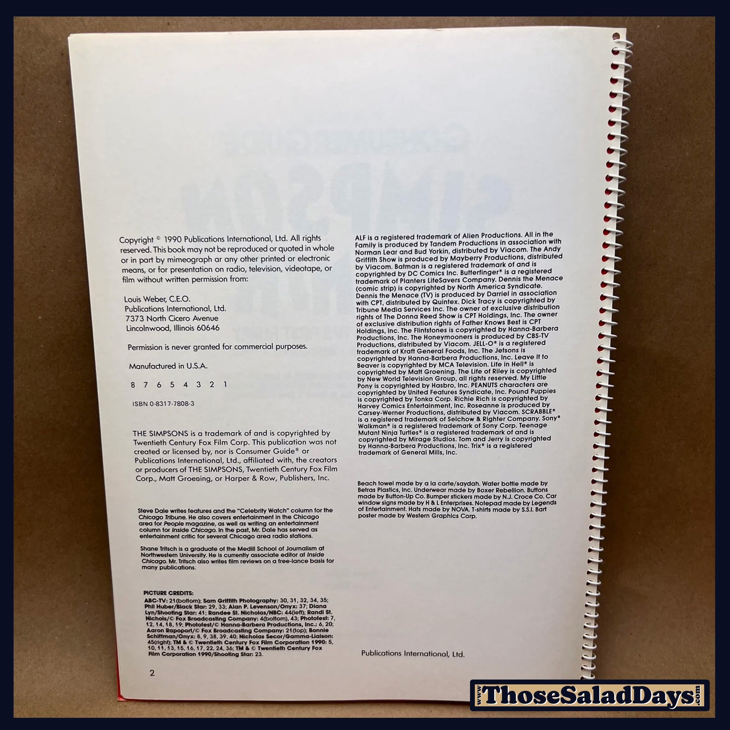 The Simpsons -Simpson's Mania- History of TV's First Family Book