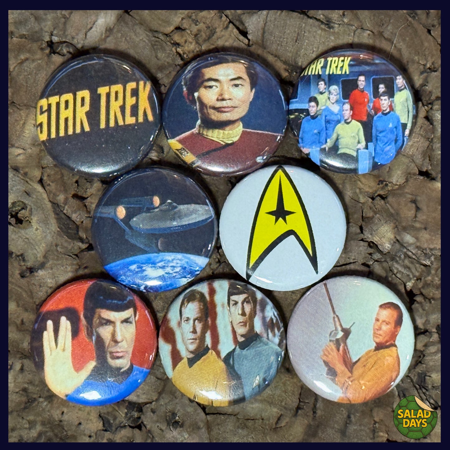 Star Trek -1" Buttons- 8 Pack