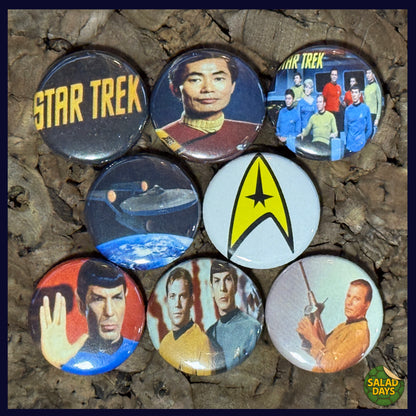 Star Trek -1" Buttons- 8 Pack