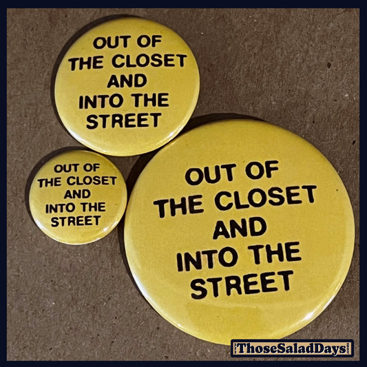 Three buttons of a Pro Gay Rights Message. One size is 1", 1.5" and 2.25".