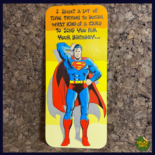 Superman Thinking -Vintage 1978 Greeting Card-