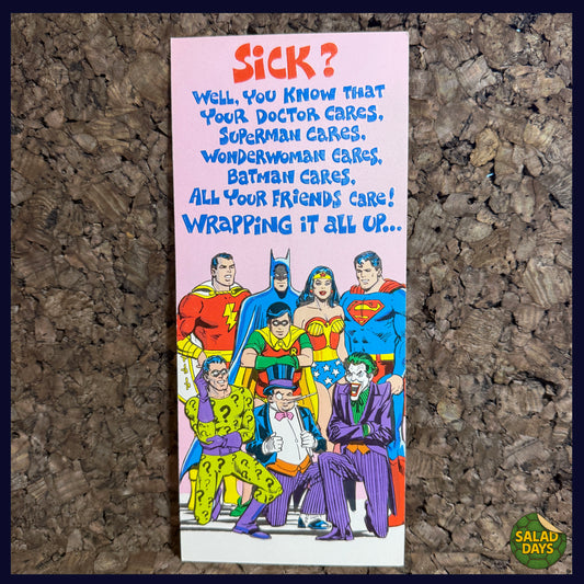 Super Sick -Vintage 1978 Greeting Card-
