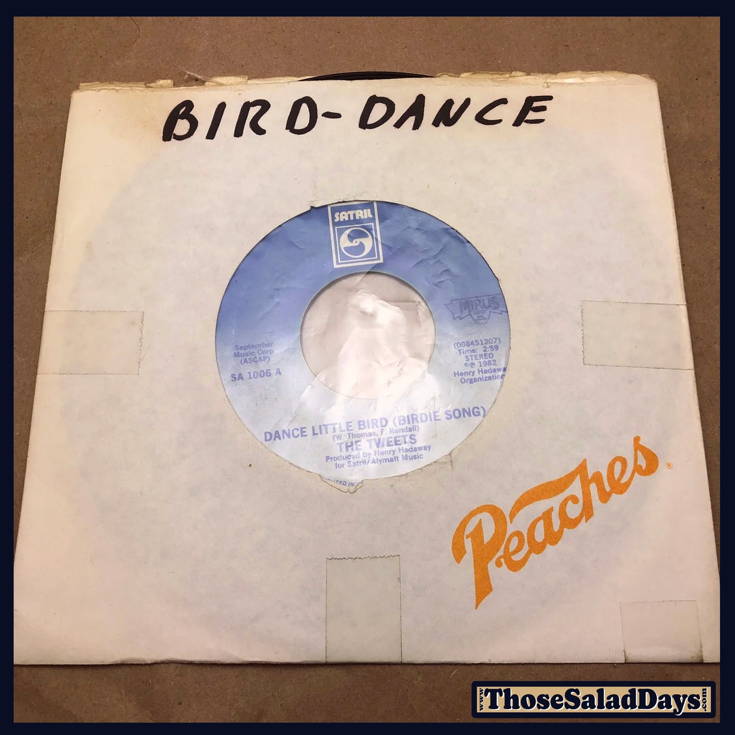 The Tweets -Dance Little Bird (Birdie Song)/Mellow Terrain- 45 Record Single