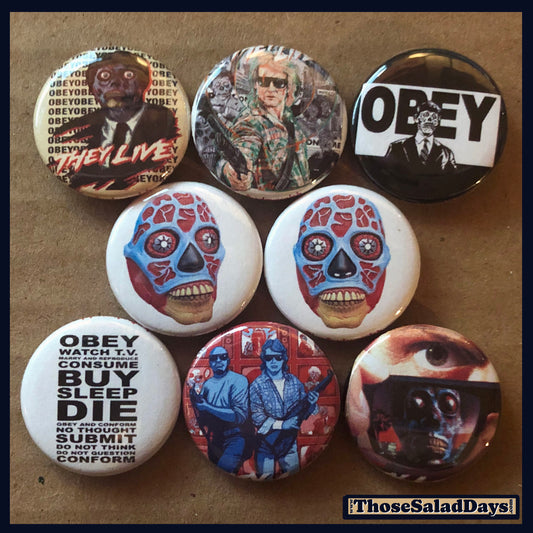 They Live -Buttons- 8 Pack