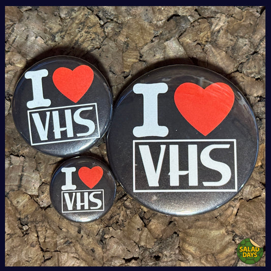 I Heart VHS -Button/Bottle Opener- Single
