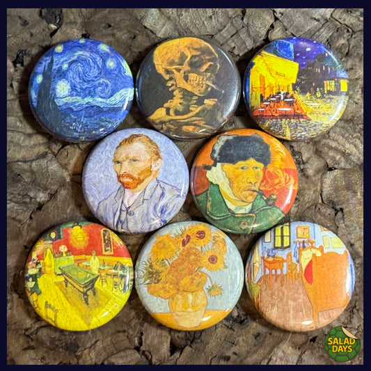 Van Gogh -Button/Bottle Opener- 8 Pack