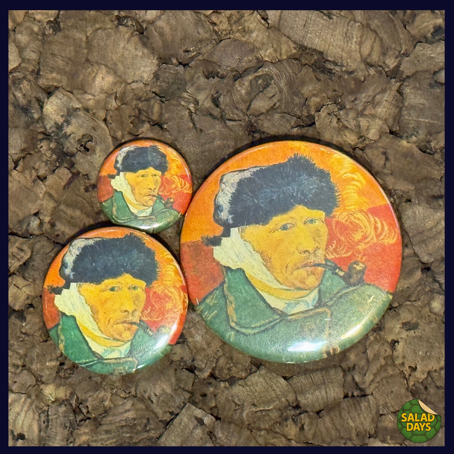 Van Gogh -Buttons/Bottle Openers- With Bandaged Ear