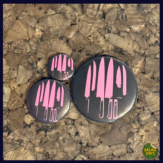 Warhol -Buttons/Bottle Openers- Pink Knives