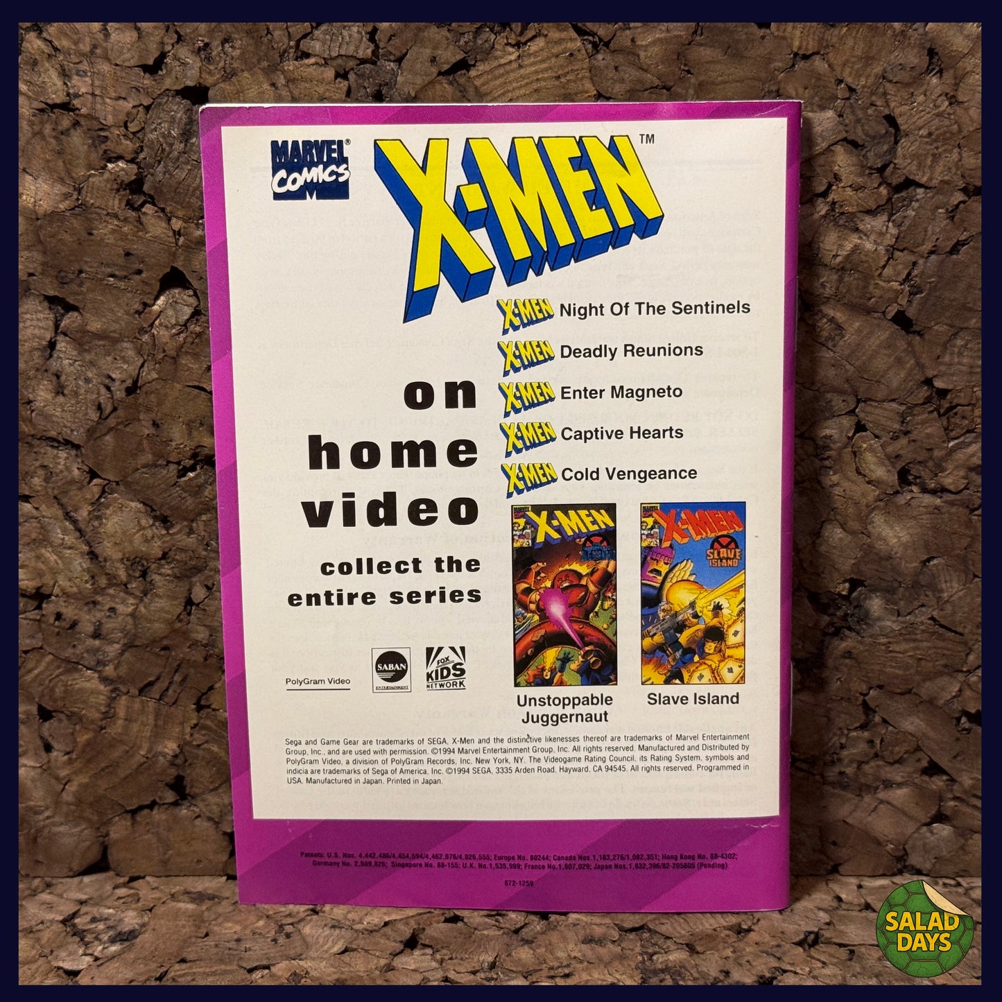 X-Men -Box & Manual Only- Sega Game Gear